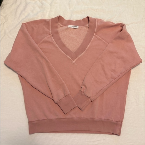 PERFECTWHITETEE sinead v-neck sweatshirt Vintage Pink Size S - Picture 1 of 6